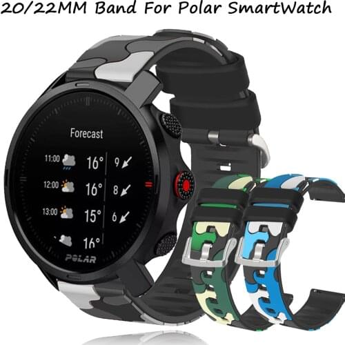 Camouflage Band For Polar Grit X/Unite Silicone Strap For Polar Vantage M/Ignite Replacement Wristband Bracelet Breathable Belt