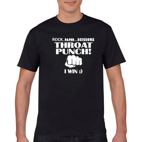 Summer cool funny T-shirt Pierre paper scissors funny throat T-shirt high profile personality design mens T-shirt lover casual