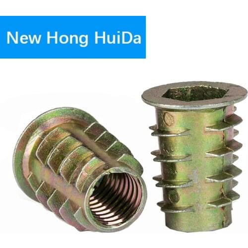 M4 M5 M6 M8 M10 Zinc Alloy Furniture Insert Nuts Hex Socket Head Drive Screw For Wood Metric Thread Flanged