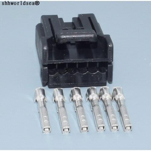 Worldgolden 1.2mm 6pin plastic housing plug auto wiring harness unsealed cable connector 175507-2