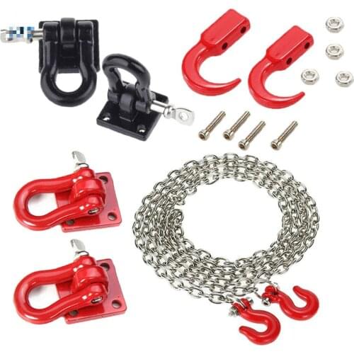 1/10 Simulation Trailer Hook Wire Tow Chain Tow Shackle Bracket Fuel Tank For Axial SCX10 RC Car 4WD D90 D110 TF2 Tamiya CC01