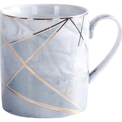 Marble Coffee Mug,Elegant Ceramic Mug Cup Creative Golden Coffee Cup with Handle for Breakfast Milk for Men Women Gifts