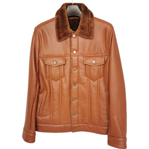 LOOK! What is the SUPER Factory Quality ? Super Shearling Coat Men 100% Natural Fur Coat Winter Men Warm Winter Clothing M495