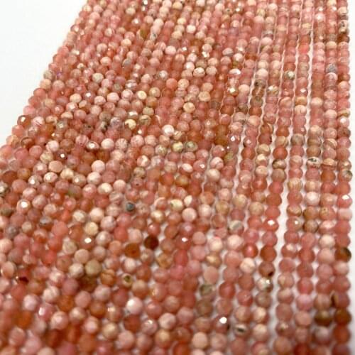 Natural Argentina Rhodochrosite faceted seed beads without treatment small jewelry beads DIY Bracelet manualidades perples