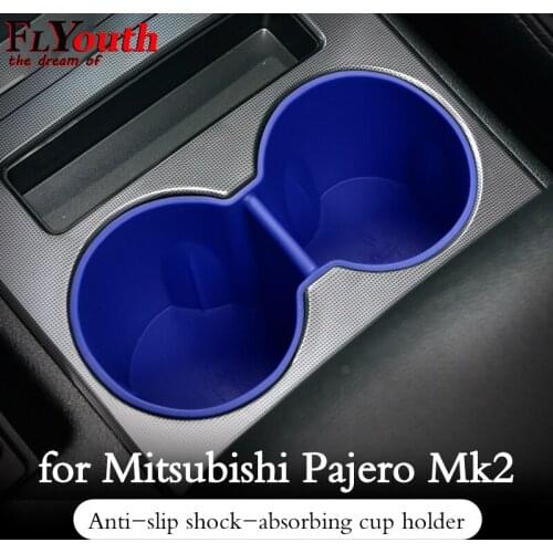 Anti-Slip Shock-absorbing Cup Holder For Mitsubishi Pajero MK2 2007-2019N Central Control Storage Cup Box Interior Accessories