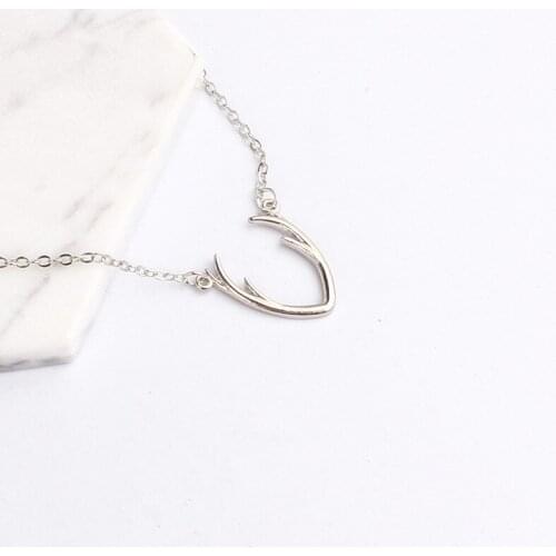 2016 New Fashion Deer Horn Antler Necklace Unique Animal Minimalist Jewelry for Women Chocker collares mujer Collier Femme Bijou