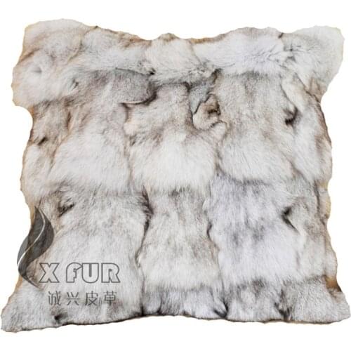 CX-D-45 Natural Color Ruropean Blue Fox Pillows Genuine Fox Fur Cushion Covers