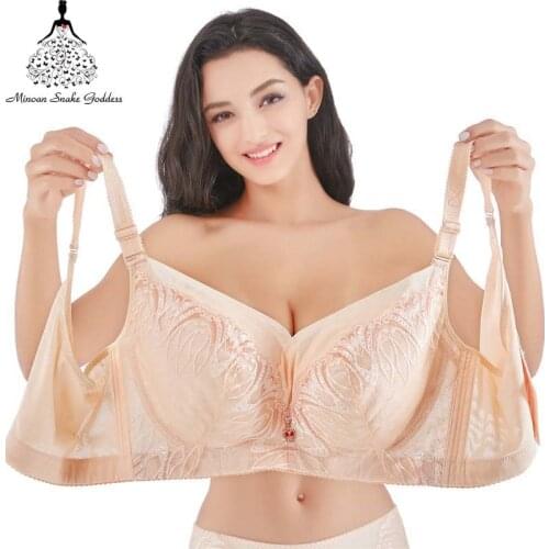 Plus Size Bra Push Up Sexy Lace Bras For Woman Large Size Lingerie Brassiere Bra Underwear Big Size 46 48 50 52 C D E Cup