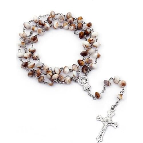 Charms Jesus Cross Rosary Necklace Vintage Cross Pendant Jewelry 2021 Trend Catholic Necklace Gifts Zinc Alloy Accessories NEW