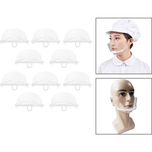 10 Pieces Transparent Open Mouth Shield Sanitary Reusable Food Mouth Cover for