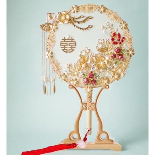 Ancient Fan Bridal Group Wedding Accessories Hi Dragon And Phoenix Gown Show Wo Clothing Chinese Bouquets Home Decoration