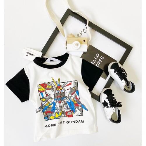 Tonytaobaby New Style Cartoon Printed Pattern Handsome BOYS Summer Short-sleeved Childrenswear KIDS T-shirt