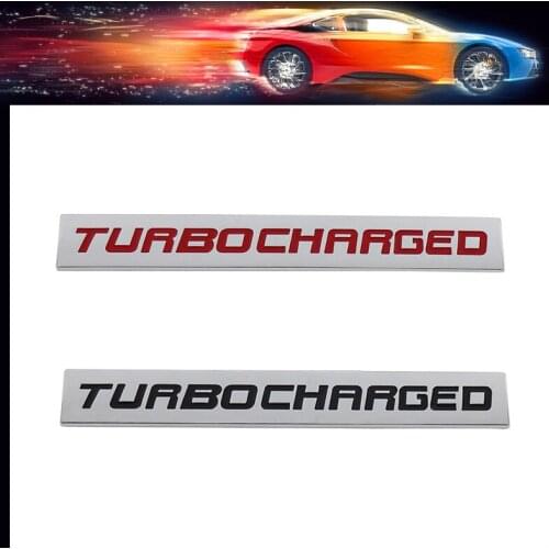 Premium TURBO CHARGED TURBOCHARGED for Universal car Engine Hood Fender trunk Tail Rear Nameplate Decal Emblem Badge Sticker