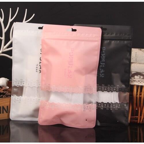 Ferimo 100pcs Black/White/Pink Packaging bags for scarf Underpants Socks T shirts zip lock ziplock bag plastic storage pouch