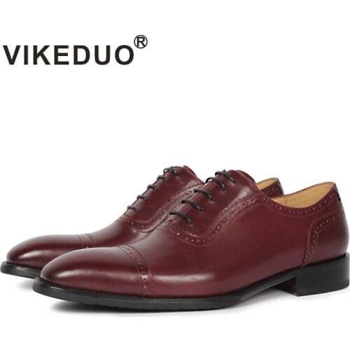 Vikeduo 2020 Hot Handmade Fashion Shoes Wedding Office Male Dress Shoe Genuine Calf Leather Men Oxford Brogue Zapato de Hombre