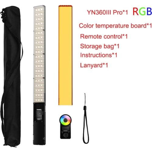 YONGNUO YN360III pro LED RGB Photography Light Temperature 3200K 5600K Handheld Light stick with remote control Fill Lighting