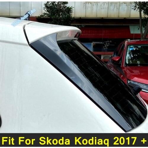 Lapetus Car Rear Window Spoiler Side Pillar Posts Cover Trim 2PCS For Skoda Kodiaq 2017 - 2021 Plastic Exterior Accessories