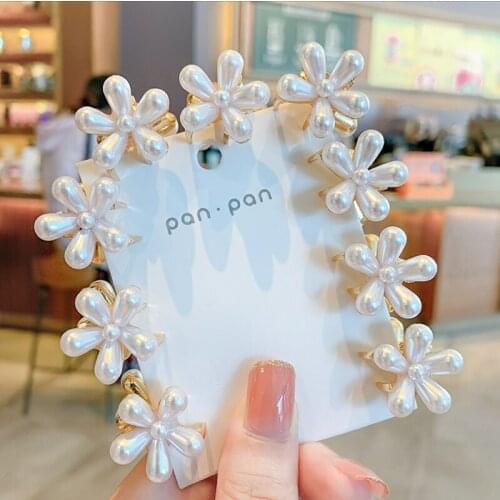 1/2/3/4pcs/set Sweet Pearl Flower Hair Claw Headwear Fashion Gold Hair Clip Pin For Women Girl Elegant Hair Accessories Gift