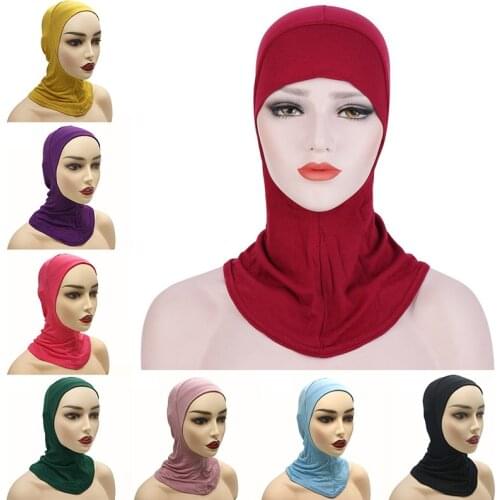 Underscarf Hot sale Soft Muslim Full Cover Inner Womens Hijab Cap Headscarf Islamic Long Shawl Wrap Neck Head Bonnet Hat