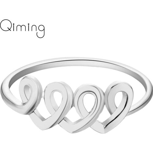 Gold Geometric Rings Female Fashion Jewelry Best Friend Ring For Women fashion Heart Sister Jewelry Cute Minimal Ring Party Gift