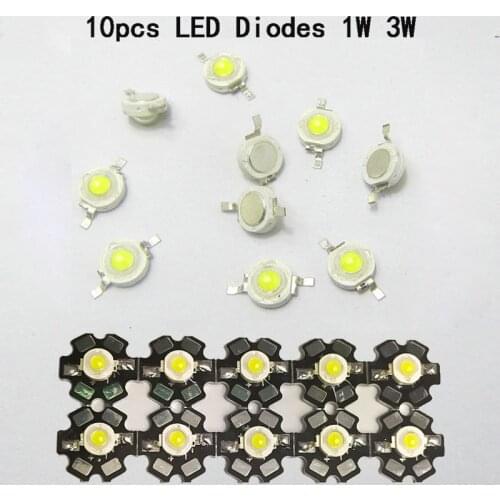 10pcs 1W 3W High Power LED Full Spectrum White Warm white Green Blue Deep Red 660nm Royal blue IR UV 365nm 20mm star base