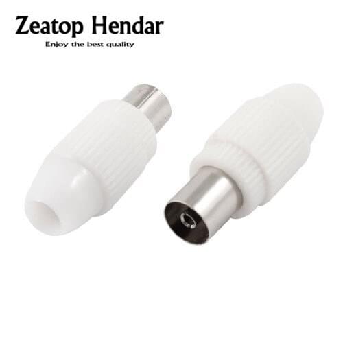 TV PAL Female Jack Plug Coax RF Connector Adapter Cable White 20PCS