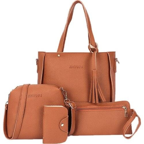 4pcs Women Lady Fashion Handbag Shoulder Bags Tote Purse Messenger Satchel Set