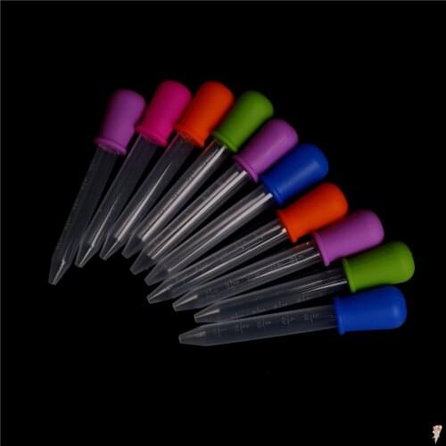 5ml Clear Silicone Plastic Baby Medicine Dropper Spoon Pipette Liquid Food Dropper Burette Color Randomly 12cm*2cm