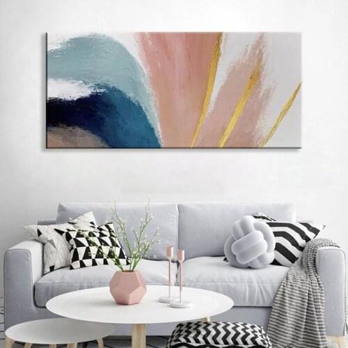 Abstract Hand Painted Colorful Canvas Oil Painting and Modern Minimalist Pictures for Living Room Wall Art Painting Home Decor