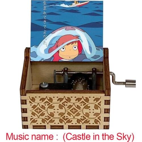 Wooden Music Box Color 3D Printing Music Box Ponyo on the Cliff Halloween Christmas Holiday Gift Birthday Gift Music Box