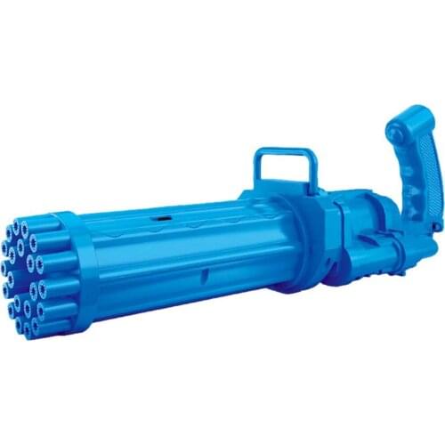 Kids Automatic Gatling Bubble Gun Toys Summer Soap Water Bubble Machine 15 Holes Light Electric Bubble Machine For Children Gift