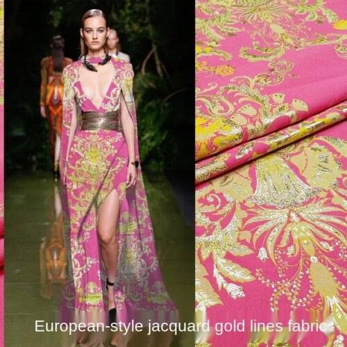 Designer sewing jacquard fabr palace light luxury fragrant style jacquard dress fabric costume brocade designer fabric advanced