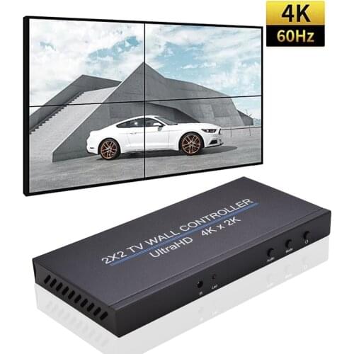 4K 60HZ 2x2 Video Wall Controller 1080P 4 Ways TV Processor Large Screen Splicer 1x2 1x3 1x4 2x1 3x1 4x1 Multi Image Stitching