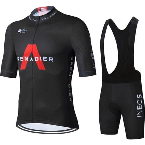 Ineos Team Pro Bicycle Team Summer Short Sleeve Suit MTB Maillot Ciclismo Mens Cycling Jersey Breathable Cycling Clothing Sets