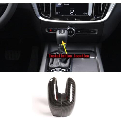 ABS Carbon Fiber Pattern Car Interior Gear Shift Head Cover Auto Parts For Volvo XC60 XC90 S60 V60 S90 V90