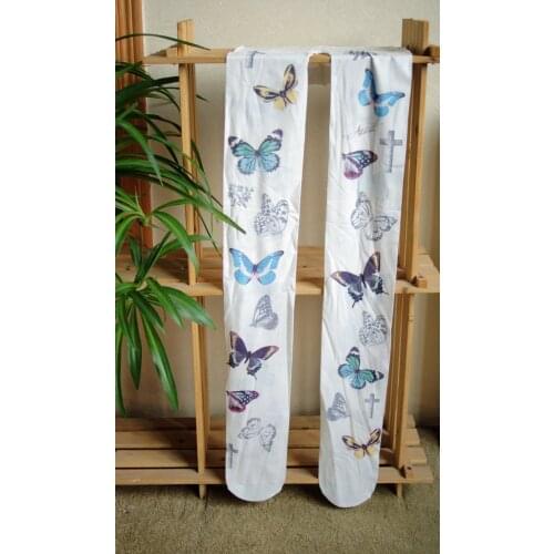 Lolita tights Princess sweet pantyhose Spank HARAJUKU kyary butterfly white velvet pantyhose soft amo lolita romper KCLKW04