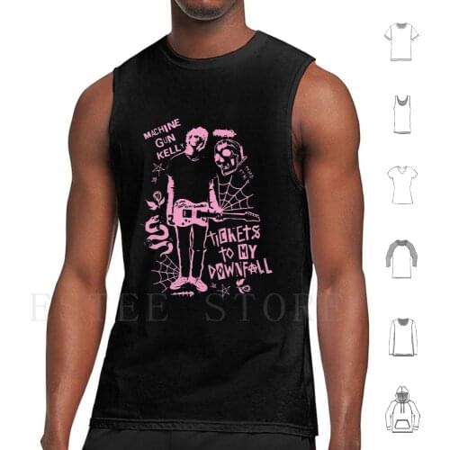 Bang Jago Illustration Tank Tops Vest Cotton Tickets To My Downfall Mgk Machine Pop Punk Punk Music Punk Music Gun Album 2020