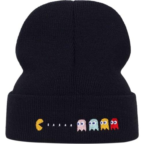Fashion carton Beanies hat personality Embroidery Warm Winter Unisex Knitted Hat Skullies Animation Ski Gorros Caps hip hop hats