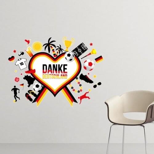 Germany Football Flag Clothing Culture Illustration Pattern Removable Wall Sticker Art Decals Mural DIY Wallpaper for Room Decal