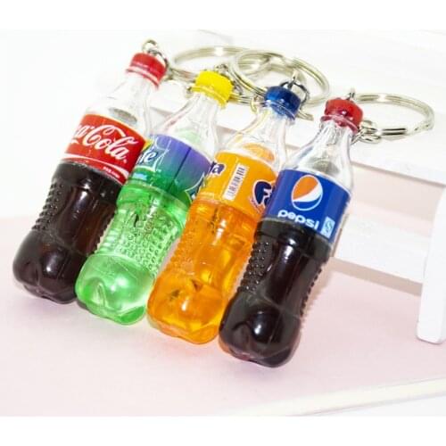 New simulation cola bottle beverage bottle keychain creative mini bottle pendant promotional small gift event
