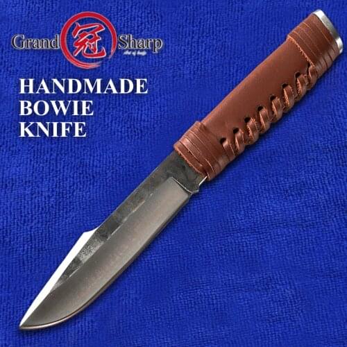 Hand Forged Hunting Knife Fixed Blade Bowie Knife Hand Tool Camping Outdoor Survival Tactical Knives Multi Tool Stainless Steel