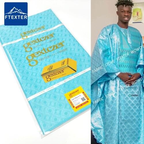 Wholesale Price !!! 5 Yards Many Color Keep Shiny Basin Riche Brocade Original African Lace Fabric For Men Daily Cloth Material