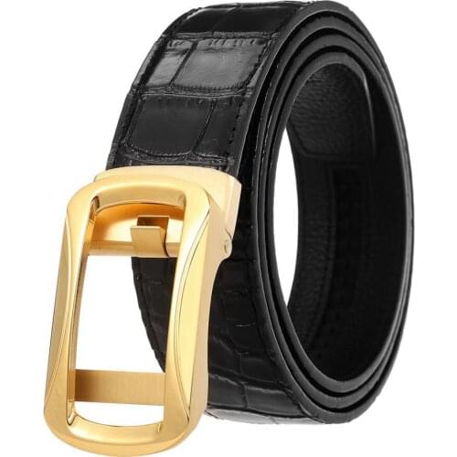 Genuine Leather Belt NEW Mens Leather Ratchet Belt 110cm-125cm Male Waistband Width:3.5cm Stainless Steel Buckle