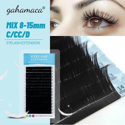 GAHAMACA Individual Mink Eyelashes C CC D Natural Soft False Eyelashes Natural fake Lash Extension supplies russian volume Cilia