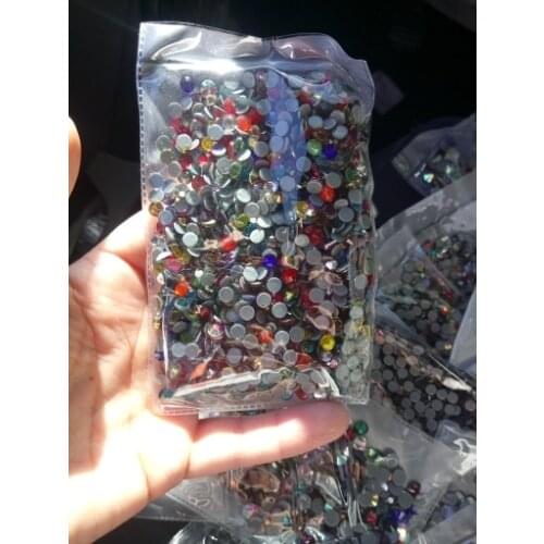 AAAA+ Quality Mixed Colors DMC HotFix Rhinestones ss6 ss10 ss16 ss20 ss30 Iron On Flatback Hot Fix Rhinestones For Luxury Dress
