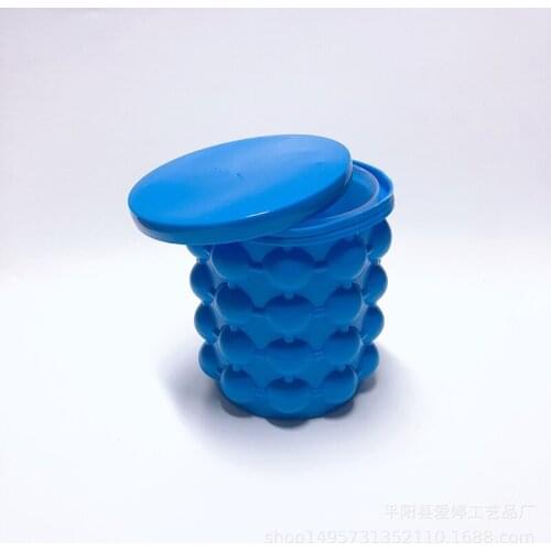 TPR Ice Bucket Mold With Lid Silicone ice Cube Maker Ice Cube Mold Tray Portable Bucket Wine Beer Cabinet Drinking Freeze Tools