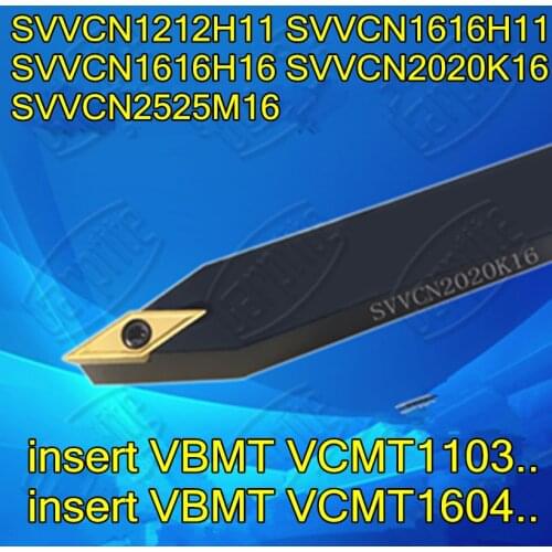 SVVCN1212H11 1616H11 1616H16 2020K16 2525M16 insert VBMT VCMT1103.. 1604.. CNC turning tool bar Free shipping
