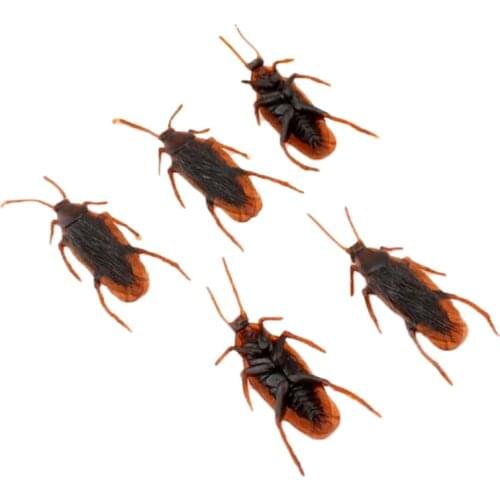 10pcs/lot Prank Funny Trick Joke Toys Cock Roach Special Lifelike Model Simulation Fake Rubber Cockroach Bug Roaches Toy
