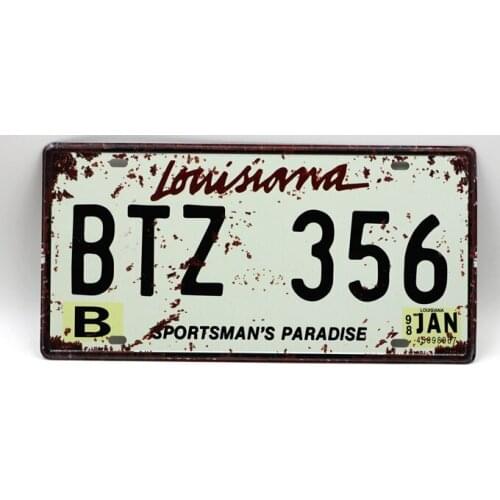 1 pc Louisiana tin sign plate US American car license plaques man cave garage sign