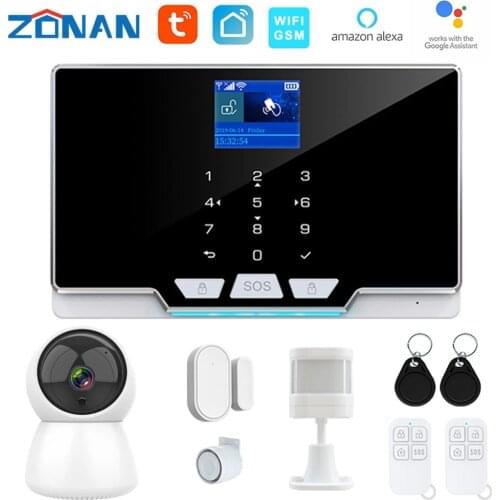Android ios TUYA Wireless SIM gsm alarm system for home smart alarms kit with Motion Detector door sensor wifi security alarm